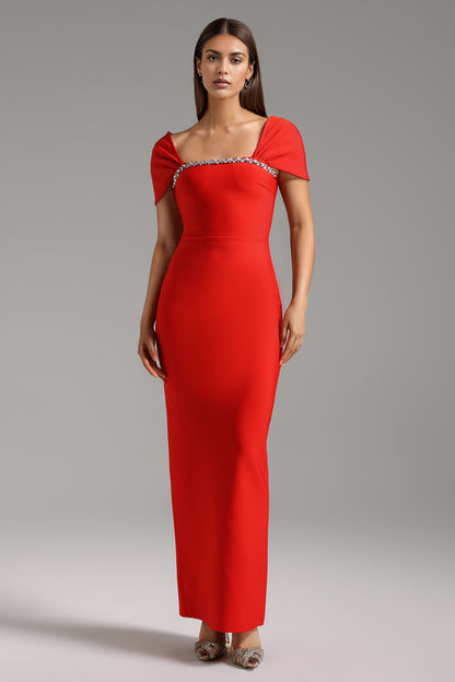 Allure Diamond Maxi Red Dress