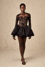 ALAYA CORSET SNATCHED MINI SKIRT