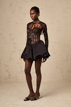 ALAYA CORSET SNATCHED MINI SKIRT