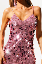 DARIKA SEQUIN MINI CANDY PINK DRESS