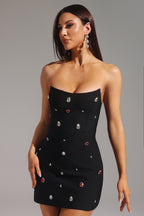 Allure Diamond Mini Bandage Dress-Black