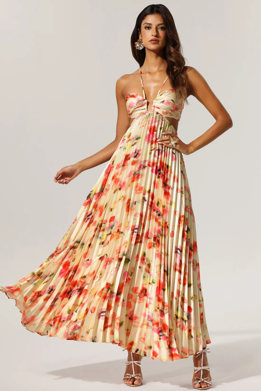 cinderella maxi dress Cinderella Floral Halter Maxi Dress – Aclosy