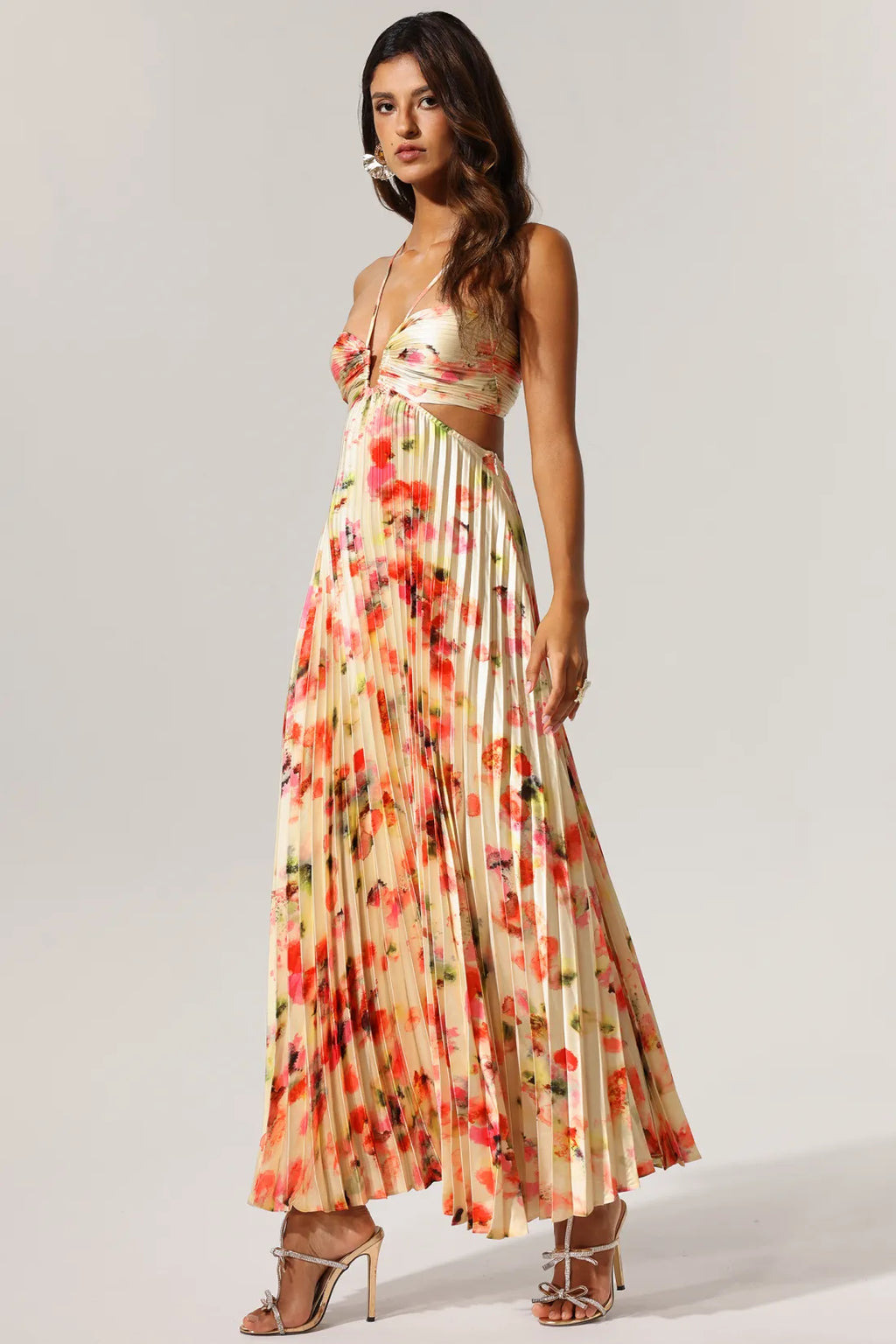 Cinderella Floral Halter Maxi Dress