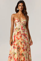 Cinderella Floral Halter Maxi Dress