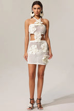 Jella Knitted Flower Mini Dress