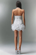 ALANA MINI WHITE RHINESTONE DRESS