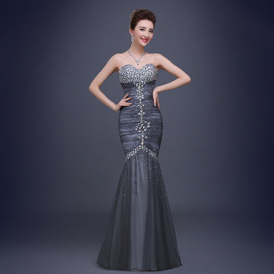 Ladies fishtail long evening dress aclosy