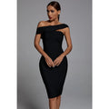 Black Slim Fit Bandage Dress Fashion aclosy