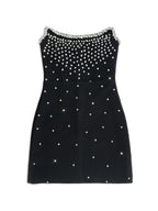 Dera Crystal Mini Black Party Dress