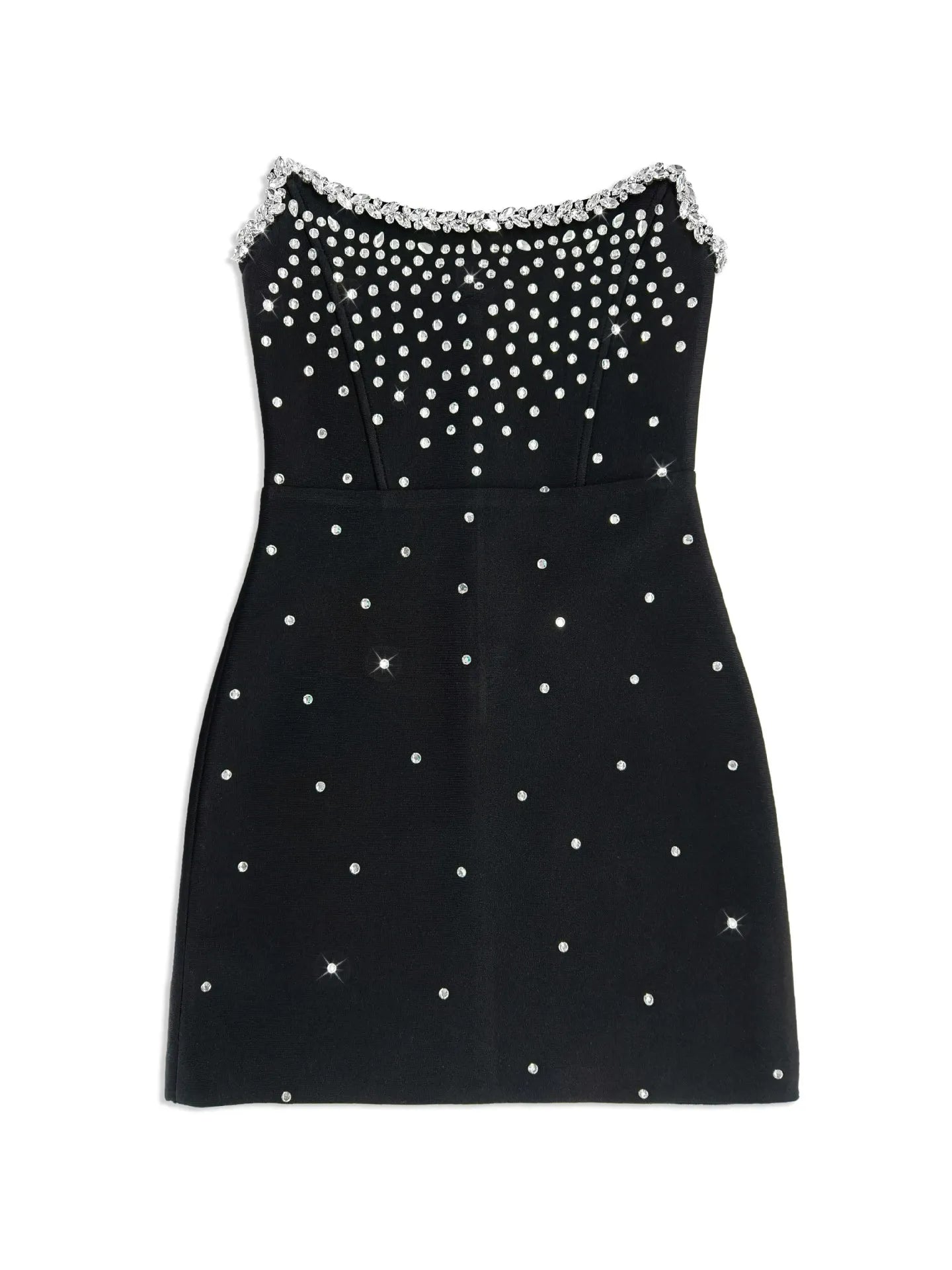 Dera Crystal Mini Black Party Dress