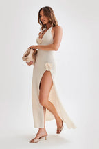 Alyia Knit Halter Maxi Dress
