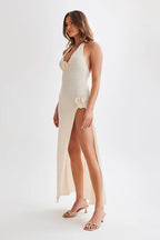 Alyia Knit Halter Maxi Dress