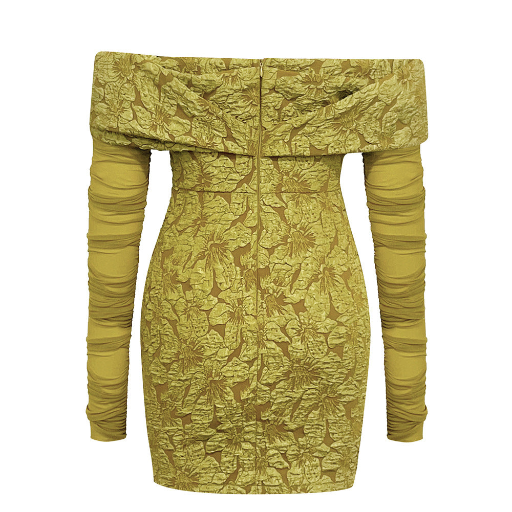 Elegant Mesh Long Sleeve Mini Dress Aclosy