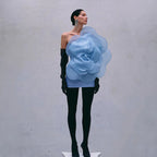 Aluya Oblique Shoulder Elegant Dress