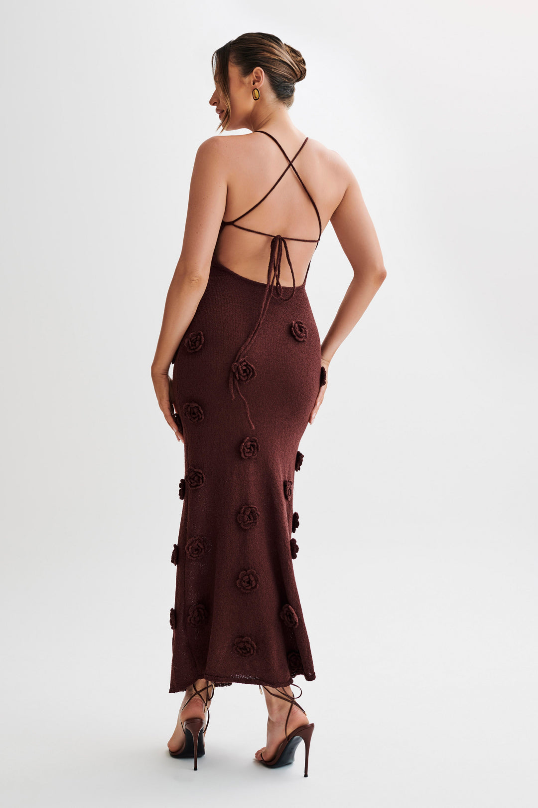 Leliya Backless Knit Elegant Dress aclosy