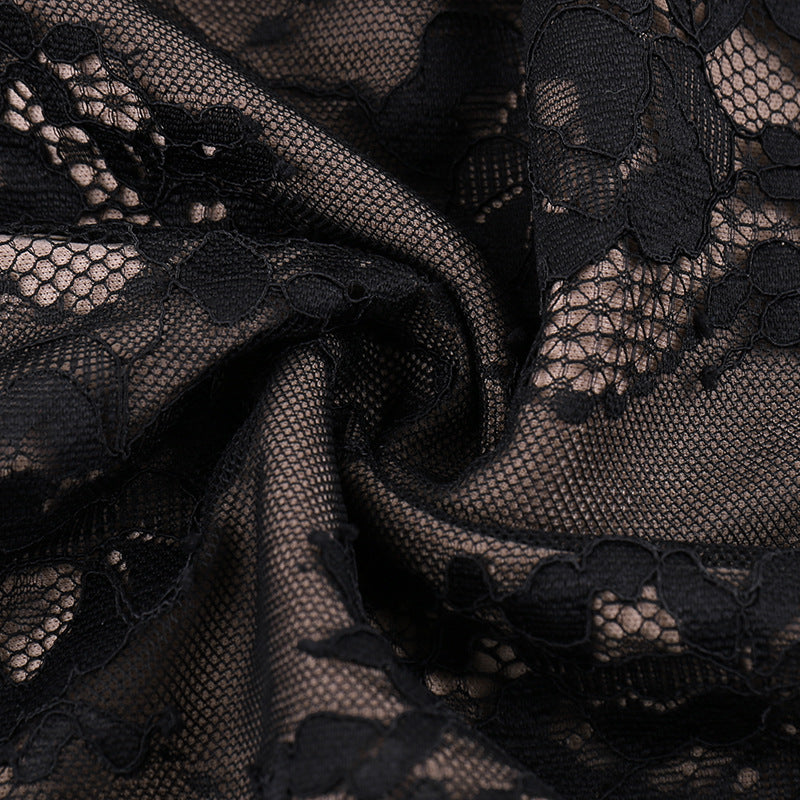 Waist-tight Sheath Dress Eyelash Lace Sling Dress aclosy