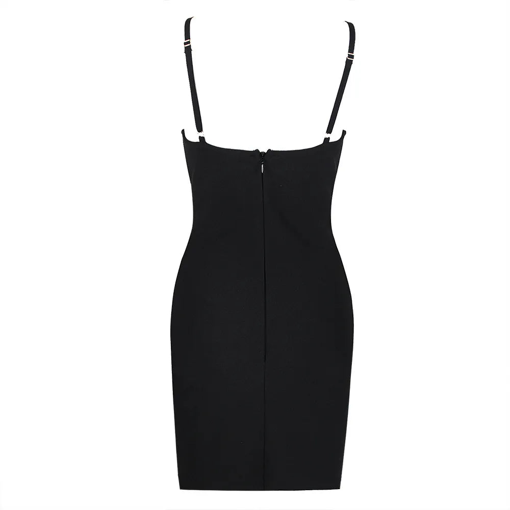 Della Sling Mini Black Party Dress