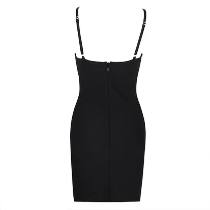 Della Sling Mini Black Party Dress