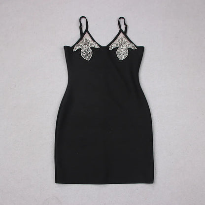 Della Sling Mini Black Party Dress