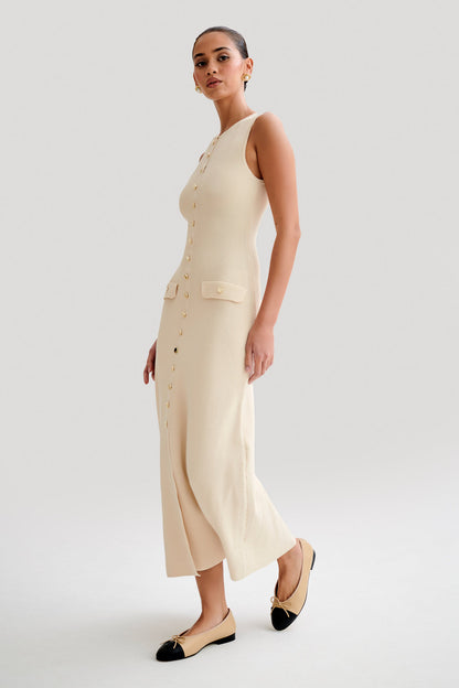 Sakyer Buttoned Elegant Maxi Dress