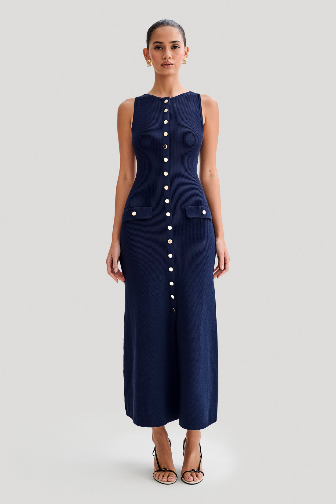 Sakyer Buttoned Elegant Maxi Dress