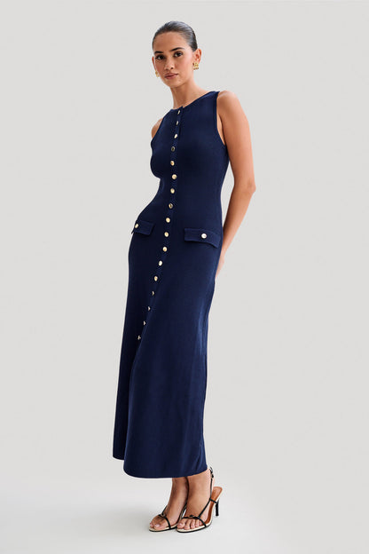 Sakyer Buttoned Elegant Maxi Dress