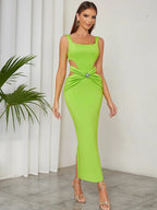 Sling Green Bandage One-piece Dress Women
