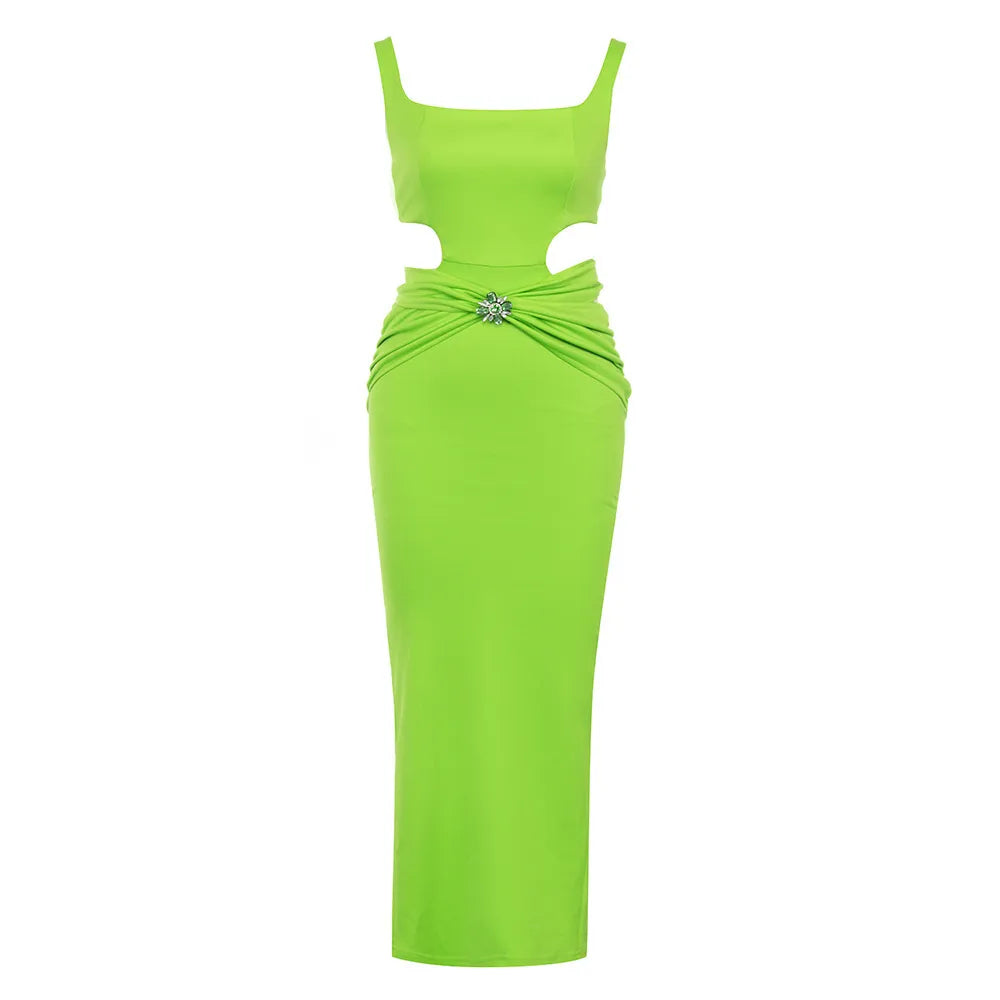 Sling Green Bandage One-piece Dress Women