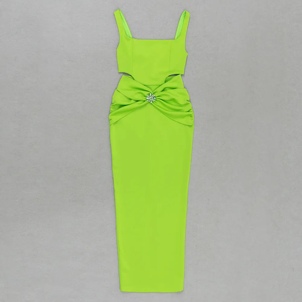 Sling Green Bandage One-piece Dress Women