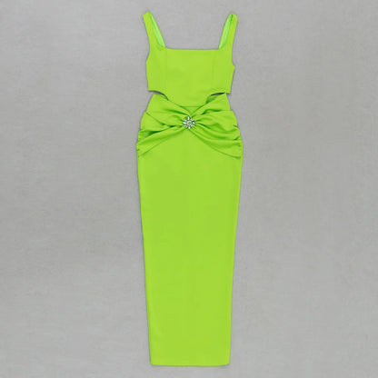 Sling Green Bandage One-piece Dress Women