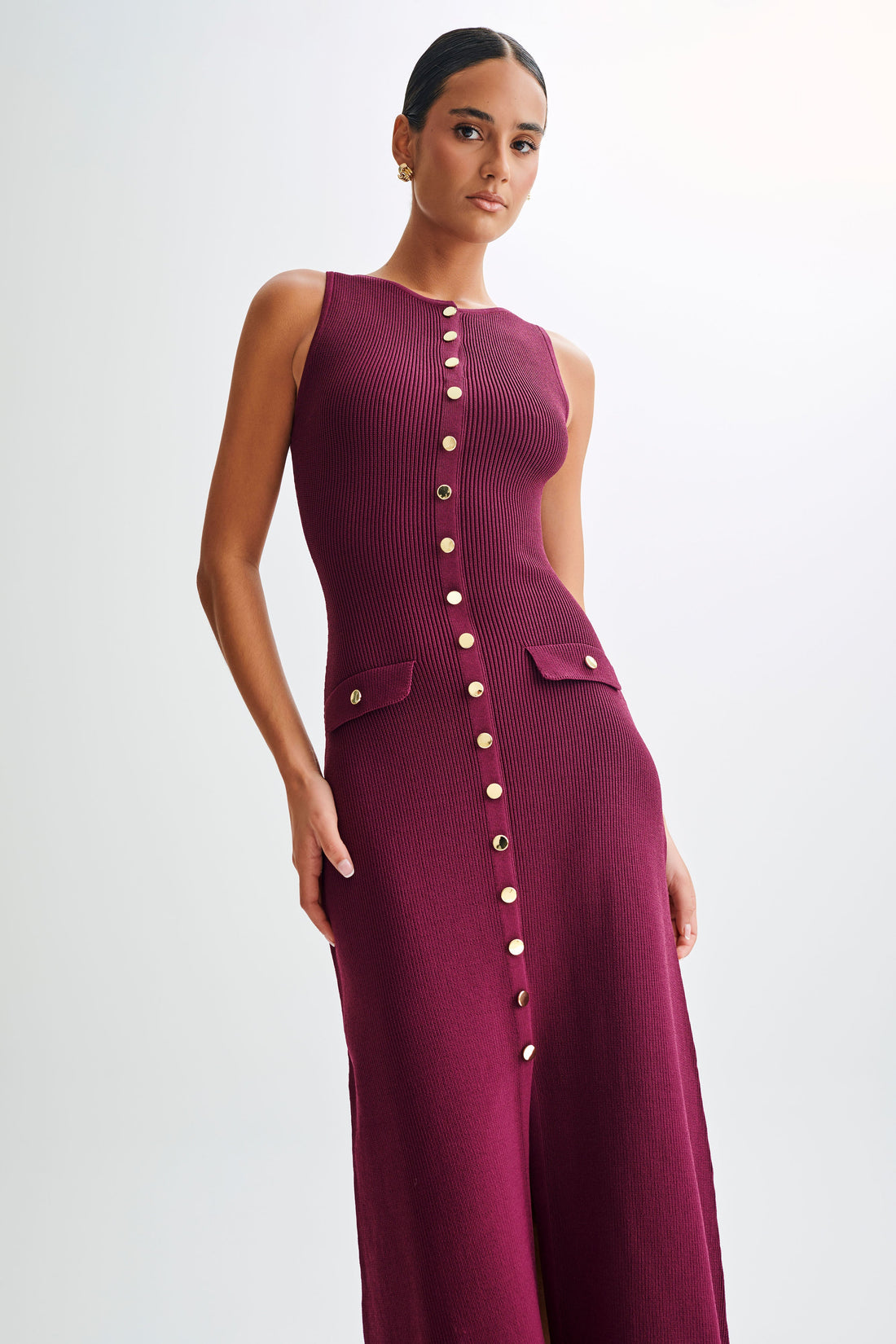 Sakyer Buttoned Elegant Maxi Dress