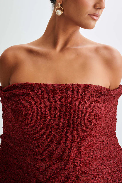 Chic Aerla Off Shoulder Boucle Maxi Dress