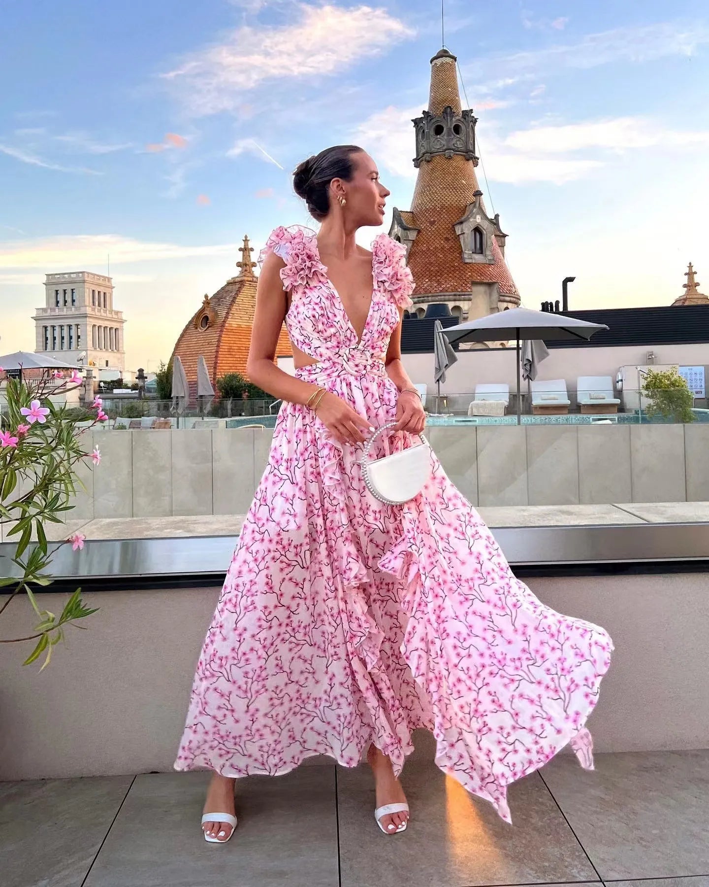 Marisol | Halterneck Floral Backless Maxi Dress