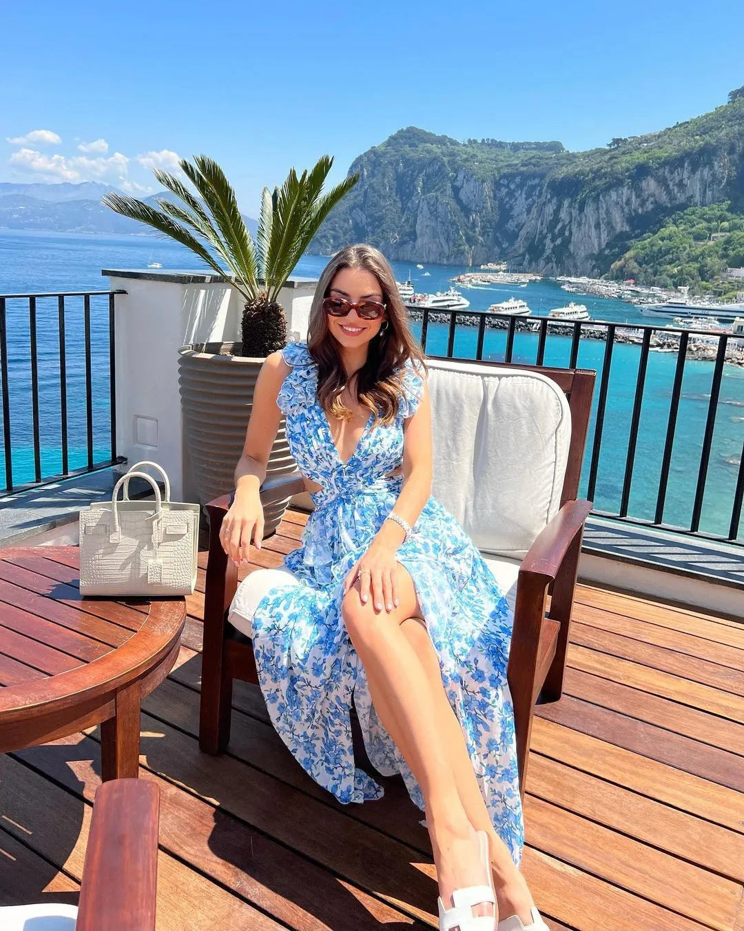 Marisol | Halterneck Floral Backless Maxi Dress