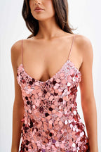 DARIKA SEQUIN MINI CANDY PINK DRESS