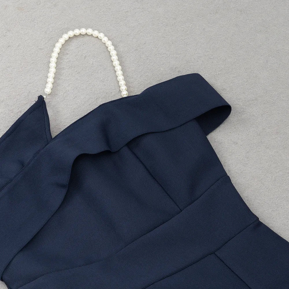 Belika Slit One shoulder Midi Bandage Dress