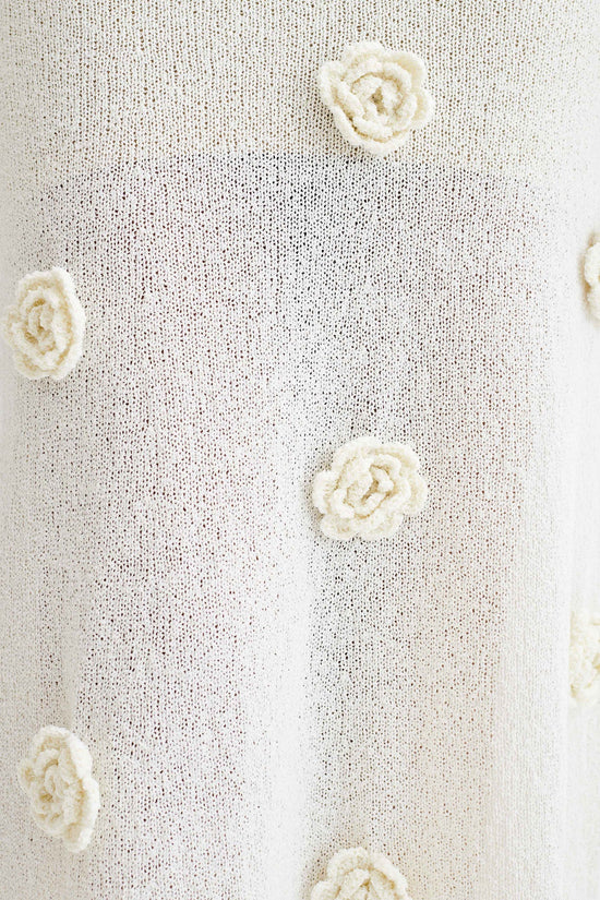 Karika Off Shoulder Knit Rose Maxi Dress