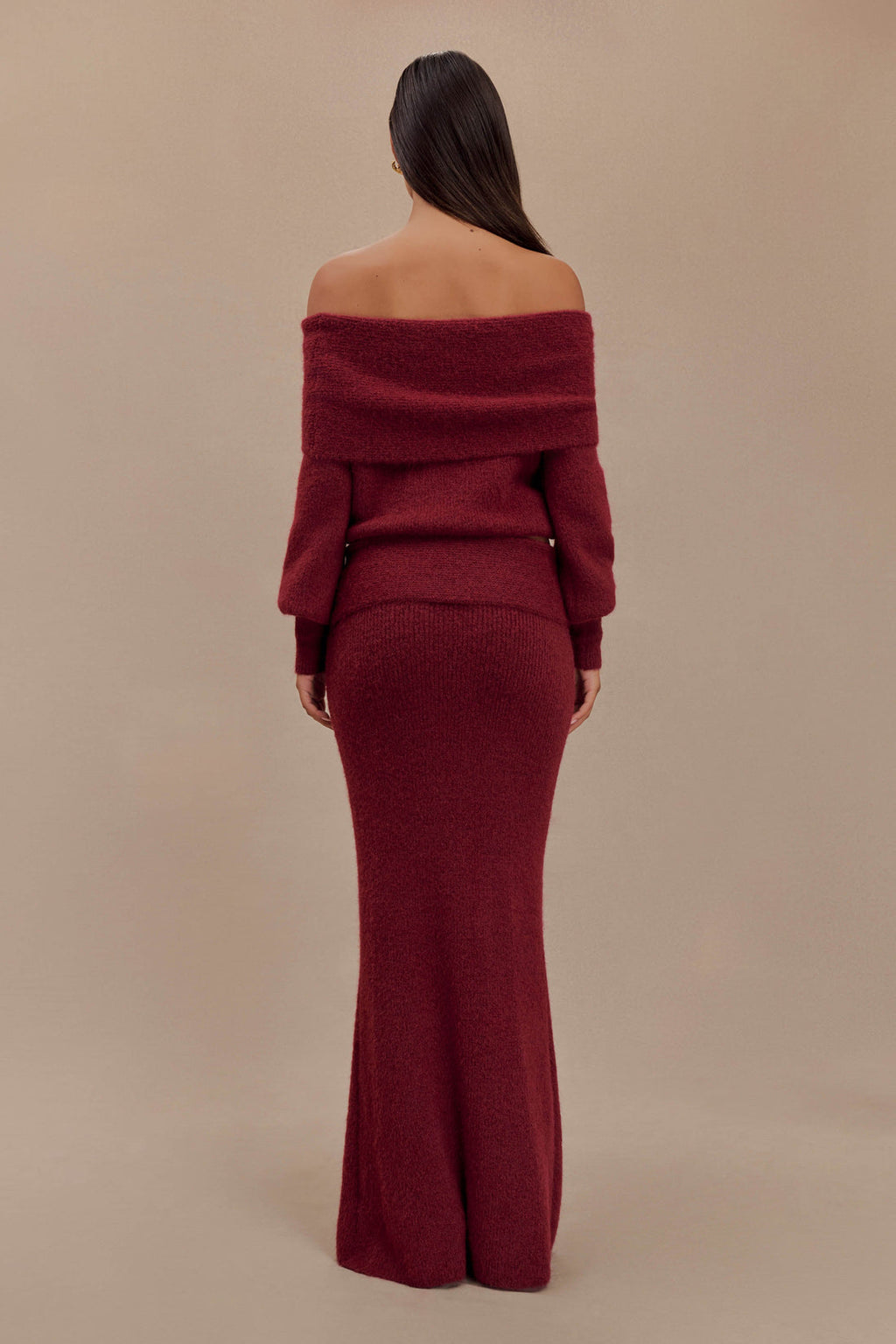 Athena Elegant Burgundy Dress-Set