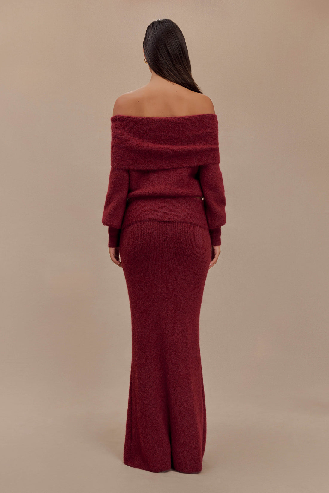 Athena Elegant Burgundy Dress-Set