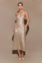 Allure Sparkling Midi Dress - Elegant Sequin Bodycon Party Dress (Copy) Aclosy