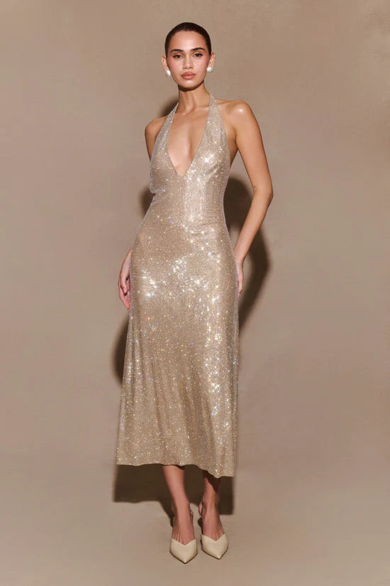 Allure Sparkling Midi Dress - Elegant Sequin Bodycon Party Dress (Copy) Aclosy