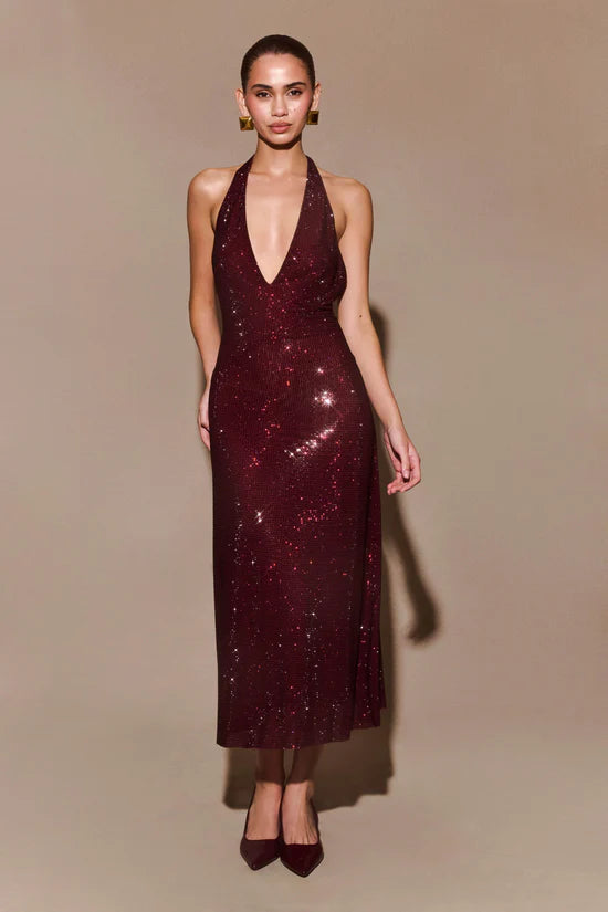open lace back dress Sparkling Midi Dress