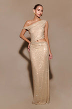 ALLURE SPARKLE CUTOUT MAXI WEDDING DRESS (Copy) Aclosy