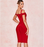 Strapless shoulder tight dress Aclosy