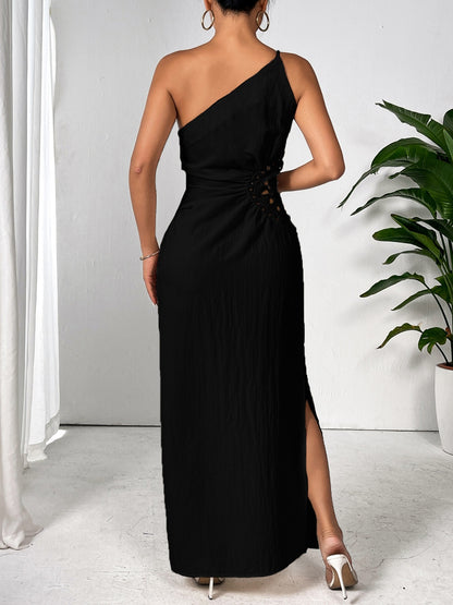 Honey Slit One Shoulder Sleeveless Maxi Dress Trendsi