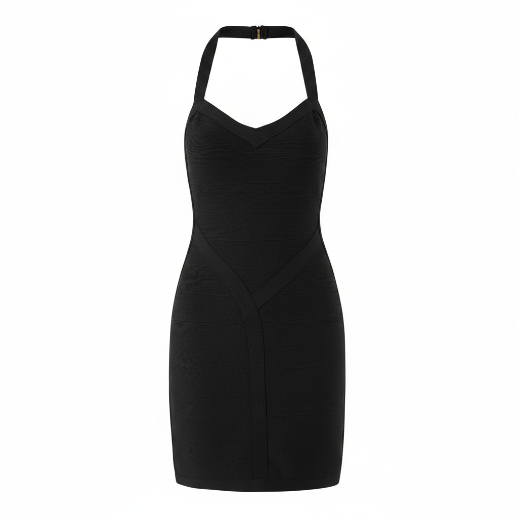 Cessia Corset-Fit Backless Halter Bandage Mini Dress (Copy) aclosy
