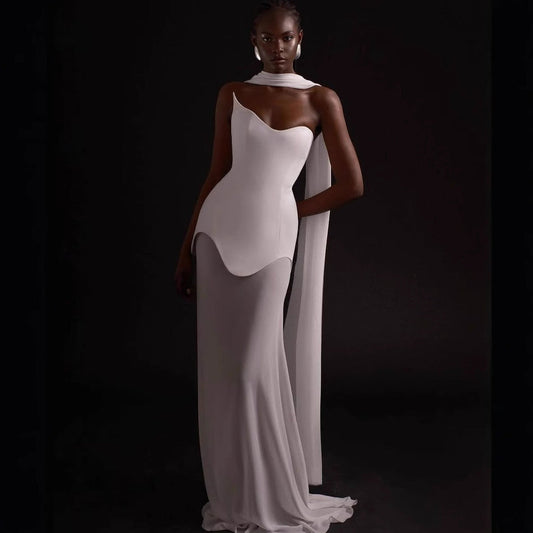 Long Streamer Tube Top Package Hip Dress Simple And Stylish #aclosyESL