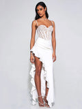 Women's Split Stitching Lace Dress aclosy