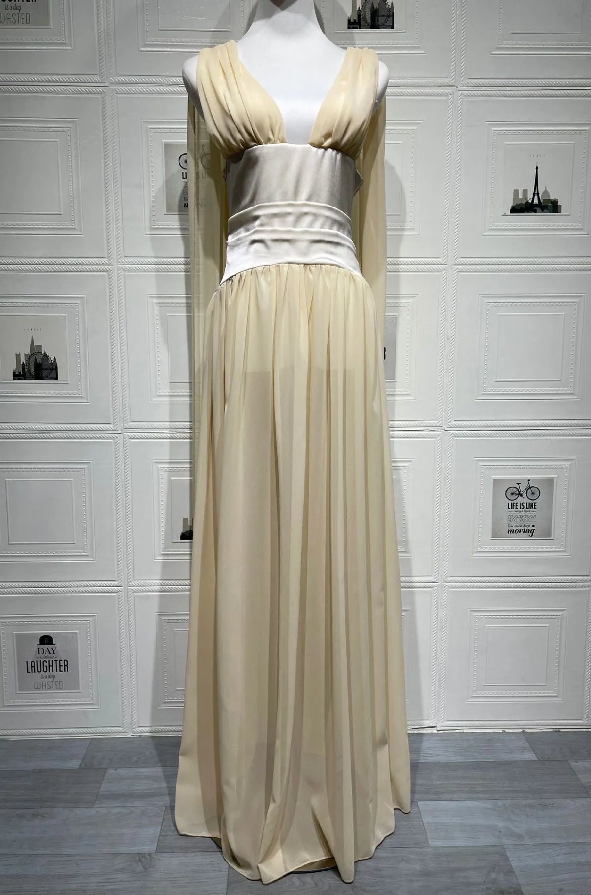 Maelle Draped Chiffon Maxi Dress