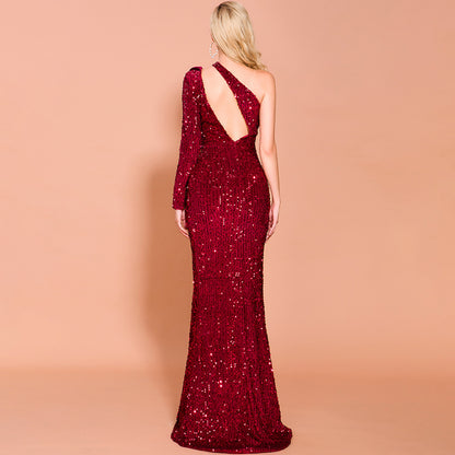 Sequined evening dress aclosy